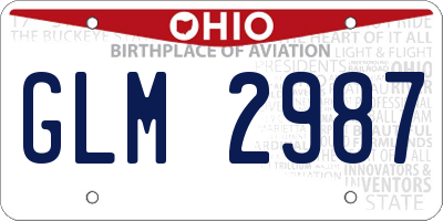 OH license plate GLM2987