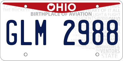 OH license plate GLM2988