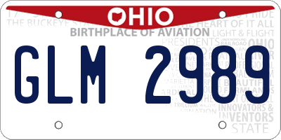 OH license plate GLM2989