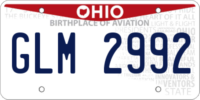 OH license plate GLM2992