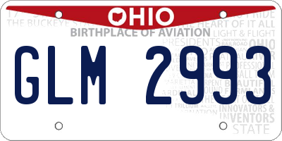 OH license plate GLM2993