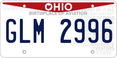 OH license plate GLM2996