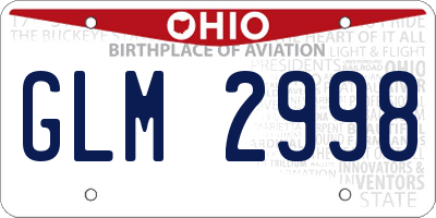 OH license plate GLM2998