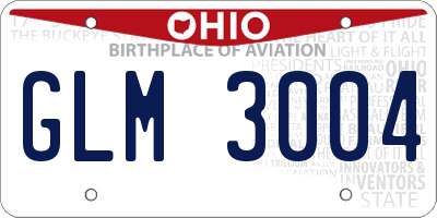 OH license plate GLM3004