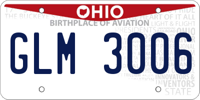 OH license plate GLM3006