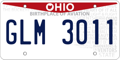 OH license plate GLM3011