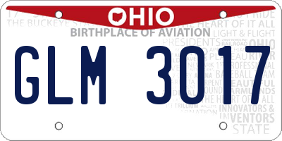 OH license plate GLM3017
