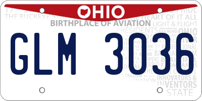 OH license plate GLM3036