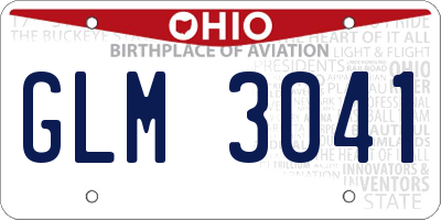 OH license plate GLM3041