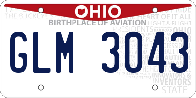 OH license plate GLM3043