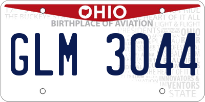 OH license plate GLM3044