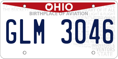 OH license plate GLM3046