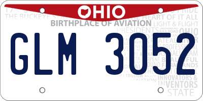 OH license plate GLM3052