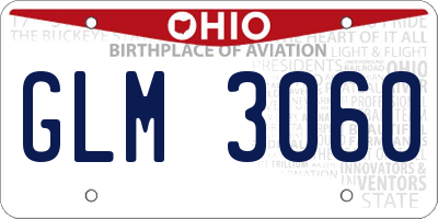 OH license plate GLM3060