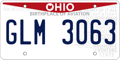 OH license plate GLM3063