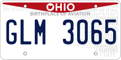OH license plate GLM3065