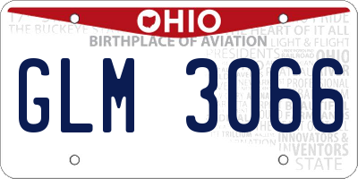 OH license plate GLM3066
