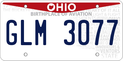 OH license plate GLM3077