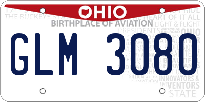 OH license plate GLM3080