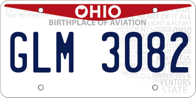 OH license plate GLM3082