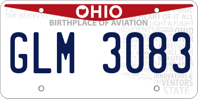 OH license plate GLM3083