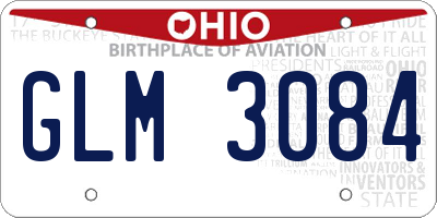 OH license plate GLM3084