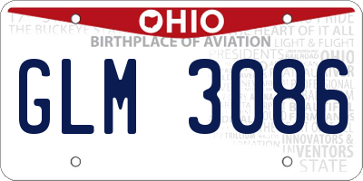 OH license plate GLM3086