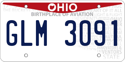 OH license plate GLM3091