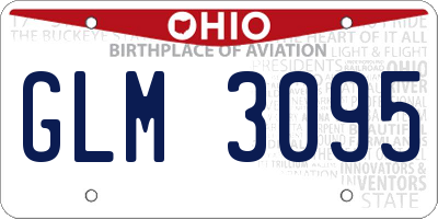OH license plate GLM3095