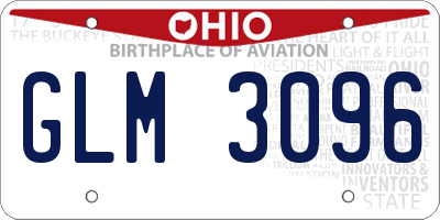 OH license plate GLM3096