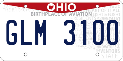 OH license plate GLM3100