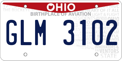 OH license plate GLM3102
