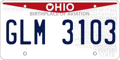 OH license plate GLM3103
