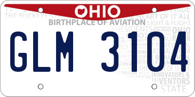 OH license plate GLM3104