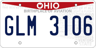 OH license plate GLM3106