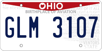 OH license plate GLM3107