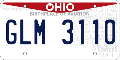 OH license plate GLM3110