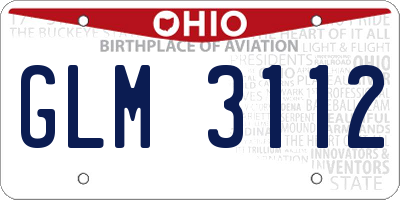 OH license plate GLM3112
