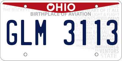 OH license plate GLM3113