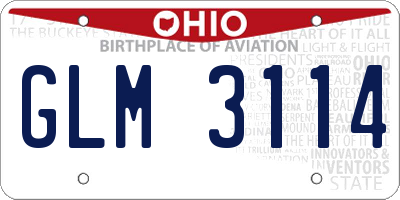 OH license plate GLM3114