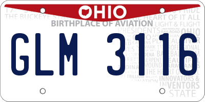 OH license plate GLM3116