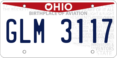 OH license plate GLM3117