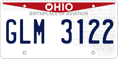 OH license plate GLM3122