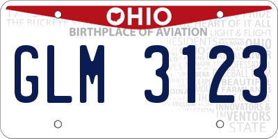 OH license plate GLM3123