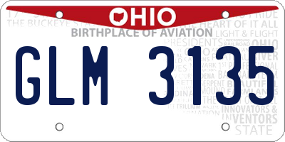 OH license plate GLM3135