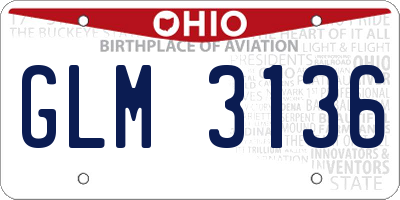 OH license plate GLM3136
