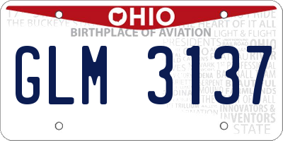 OH license plate GLM3137