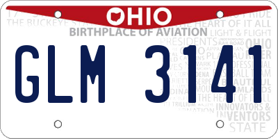 OH license plate GLM3141