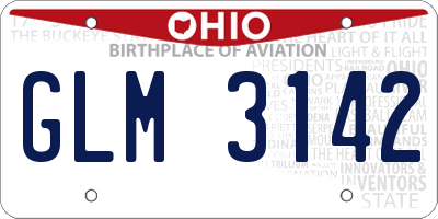 OH license plate GLM3142