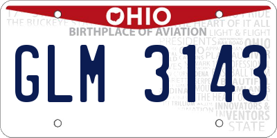 OH license plate GLM3143
